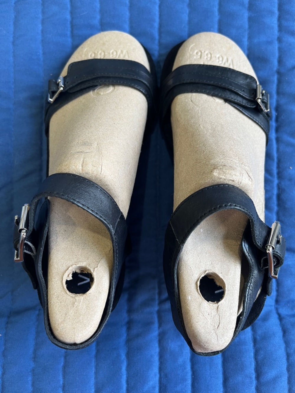 Vionic Black Leather Mary Jane Sandals with Buckle